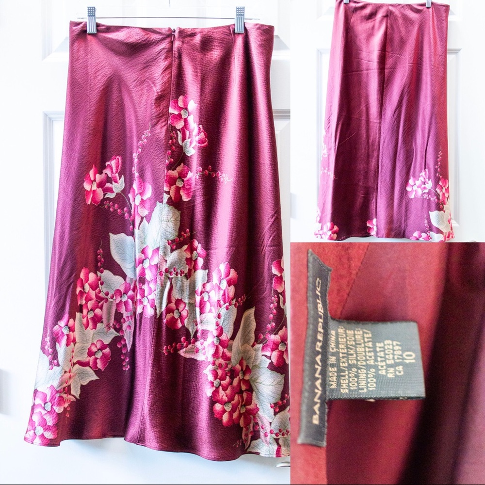 Silk Floral Skirt